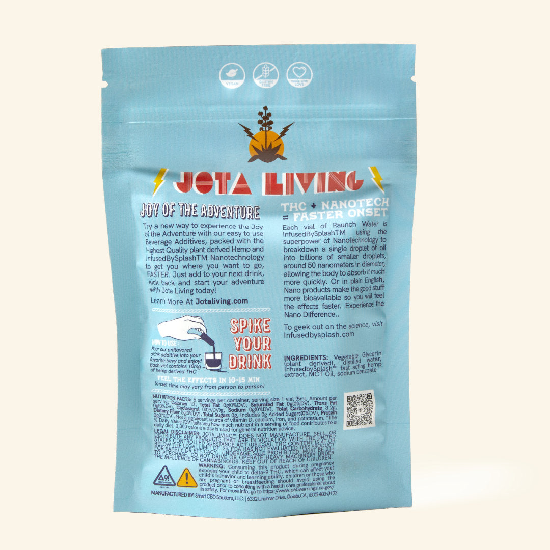 10MG THC Raunch Water: Beverage Booster - 5 Discreet Vials