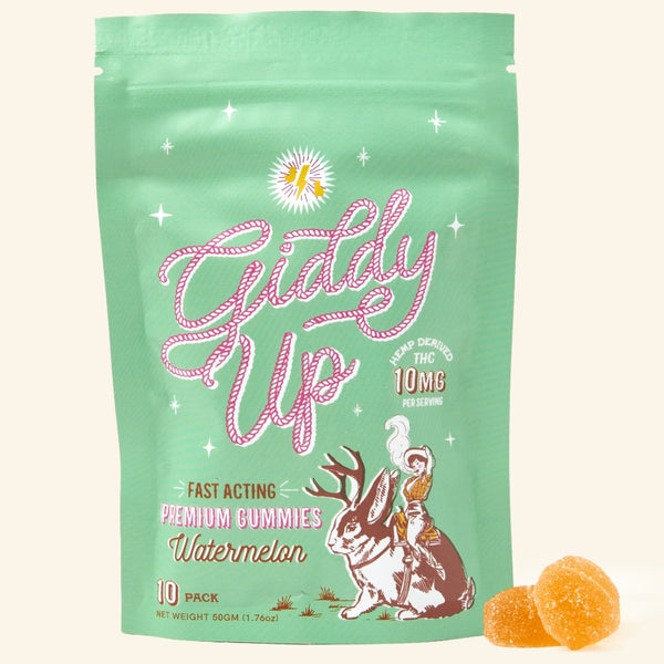 SOCIAL: 10MG THC Giddy Up Gummies in Watermelon