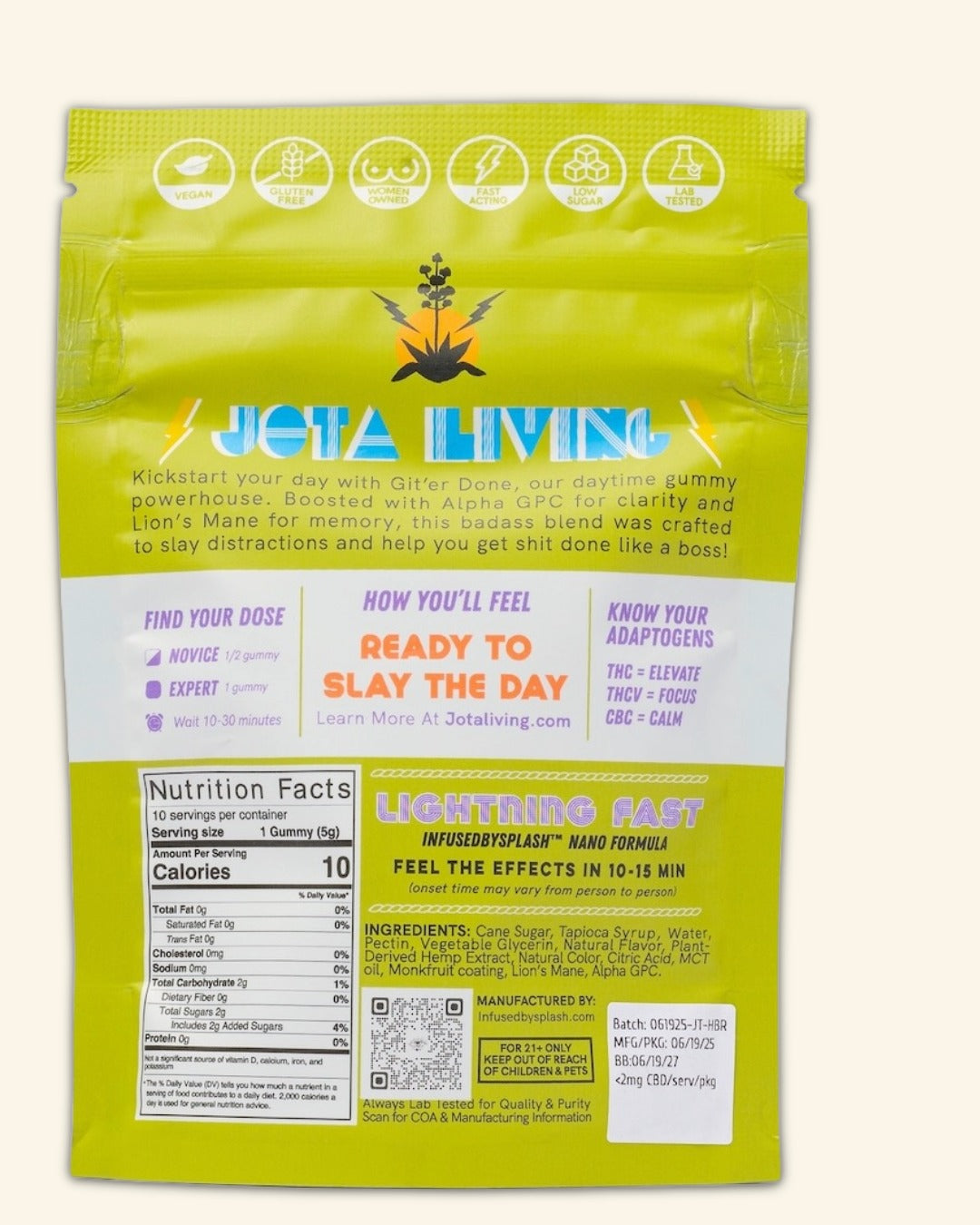 Git'er Done (FOCUS) with THC, THCV, CBC & Lion's Mane