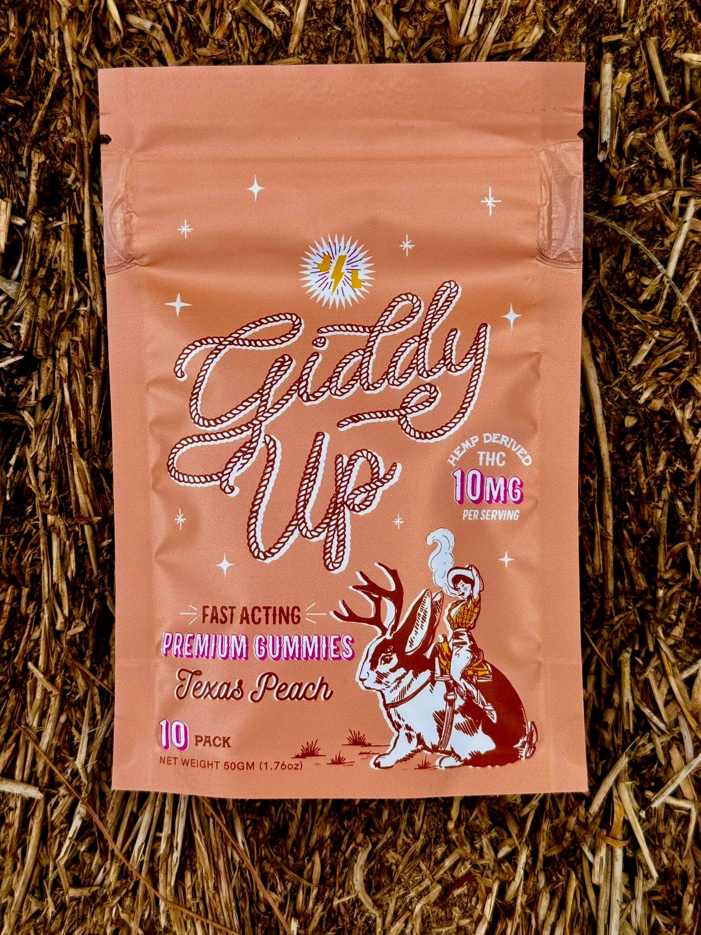 10MG THC Giddy Up Gummies in Texas Peach (SOCIAL)