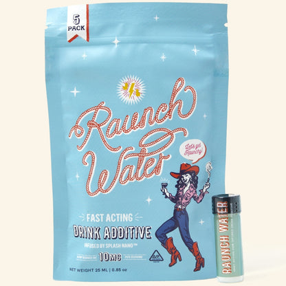 10MG THC Raunch Water: Beverage Booster - 5 Discreet Vials