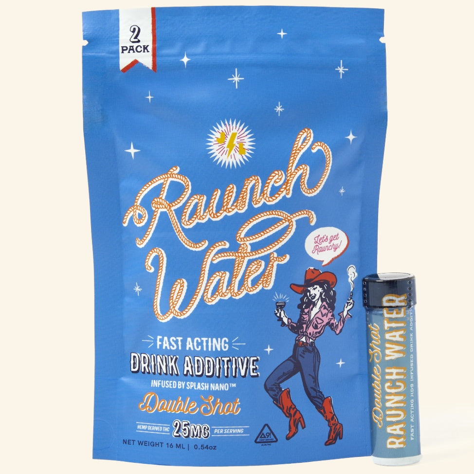 25MG THC Raunch Water: Beverage Booster - 2 Discreet Vials