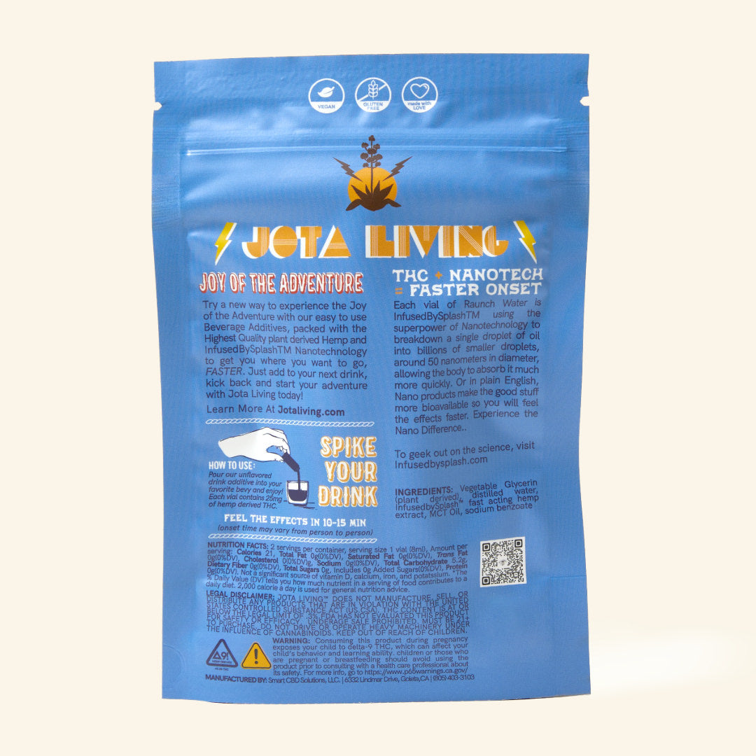 25MG THC Raunch Water: Beverage Booster - 2 Discreet Vials